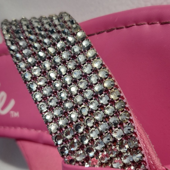 Barbie x Forever 21 Pink Rhinestone Platform Wedge Sandals - Size 8 - Picture 11 of 11